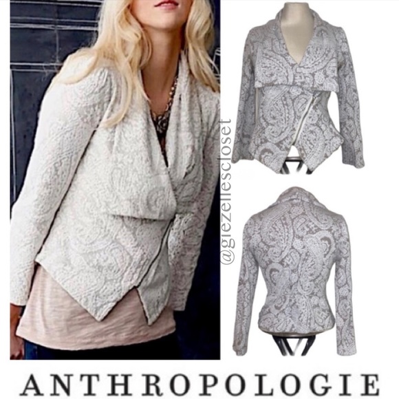 Anthropologie Jackets & Blazers - Anthropologie Moth Paisley Print Moto Jacket